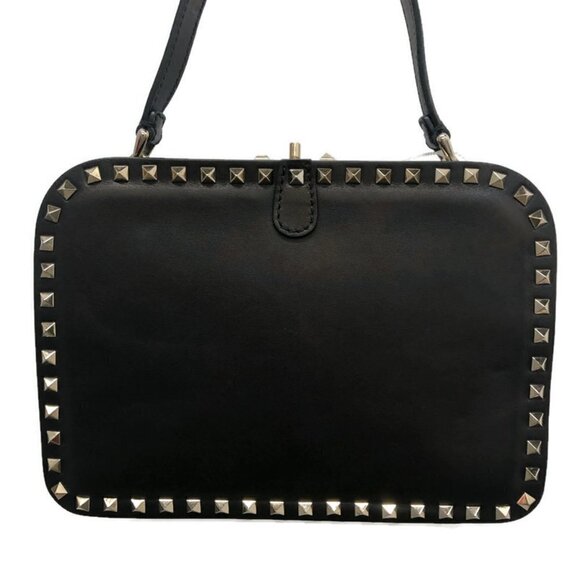 Valentino - Black Rockstud Top Handle Satchel - Picture 4 of 6